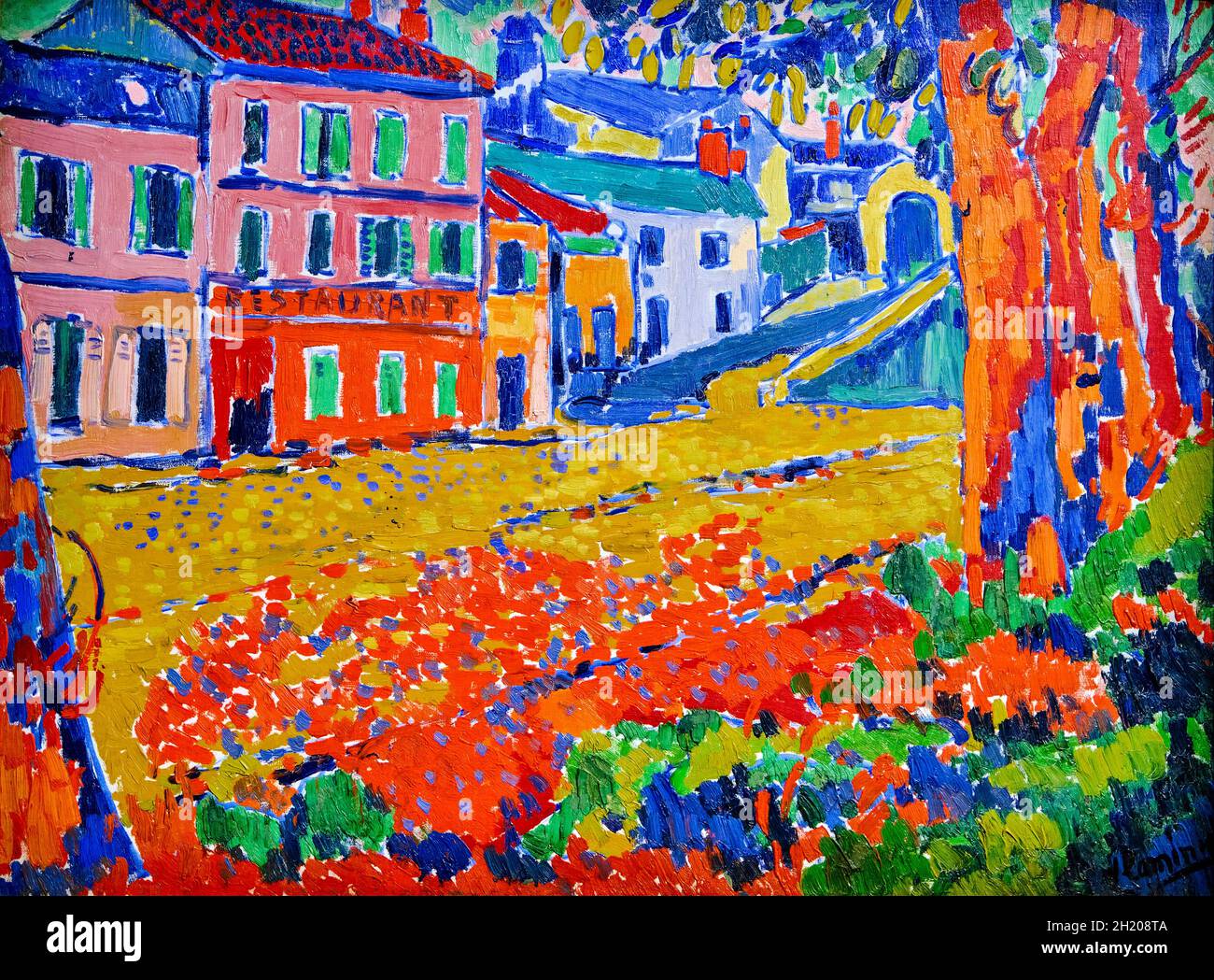 France, Paris, Orsay museum, Restaurant de la Machine à Bougival, Maurice de Vlaminck Stock Photo