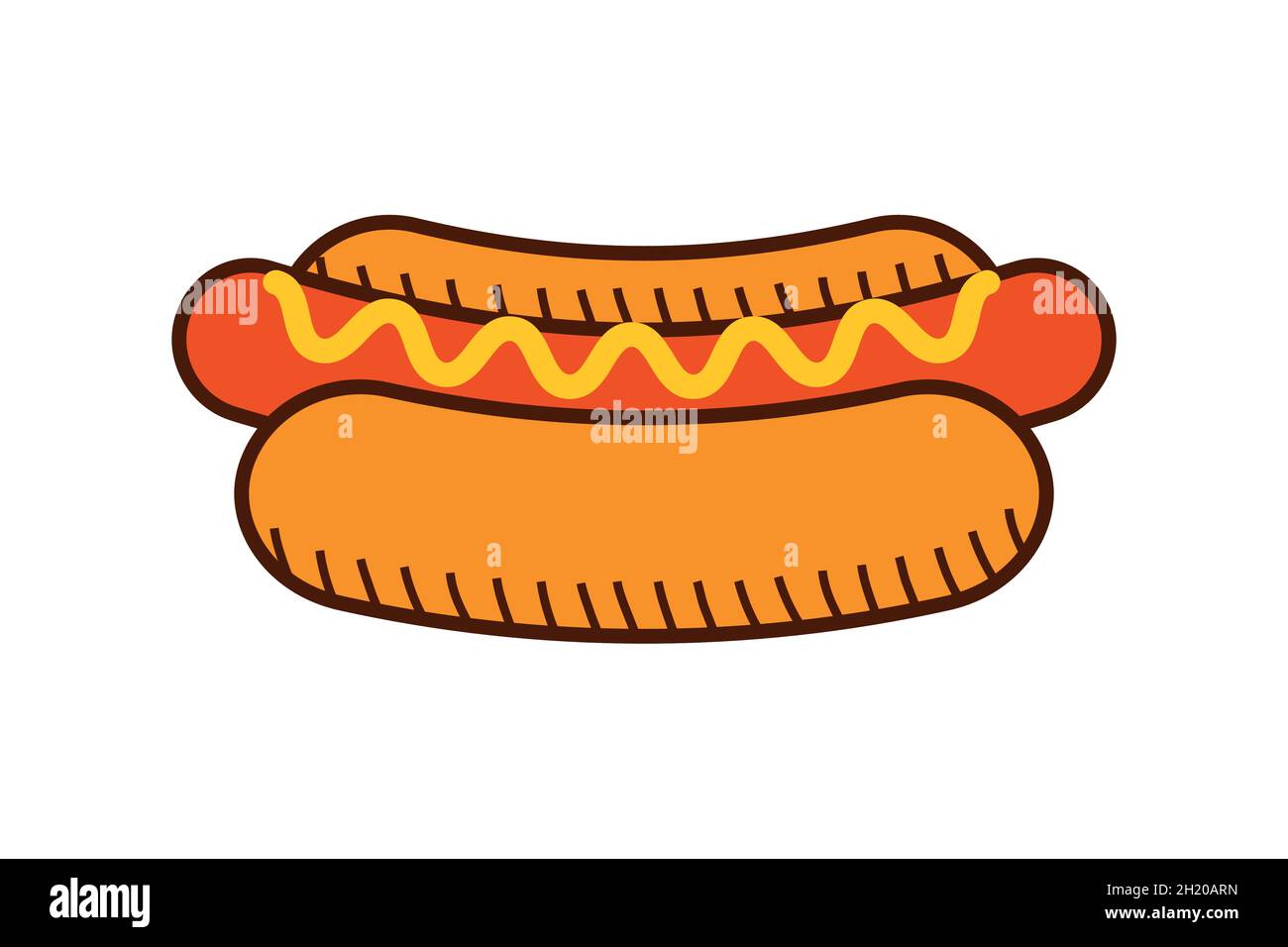 Hotdog retro icon. Hot dog vector illustration Stock Vector