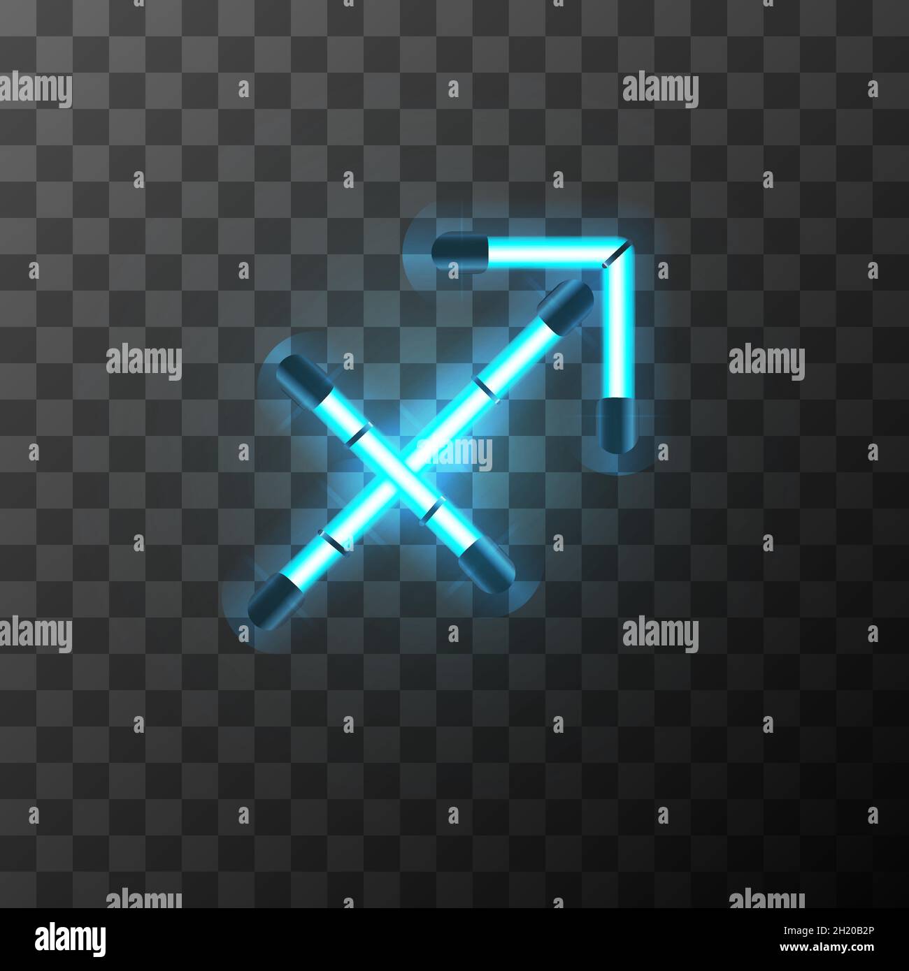 Sagittarius Bright Blue Neon Zodiac Sign Star Sign For Astrology
