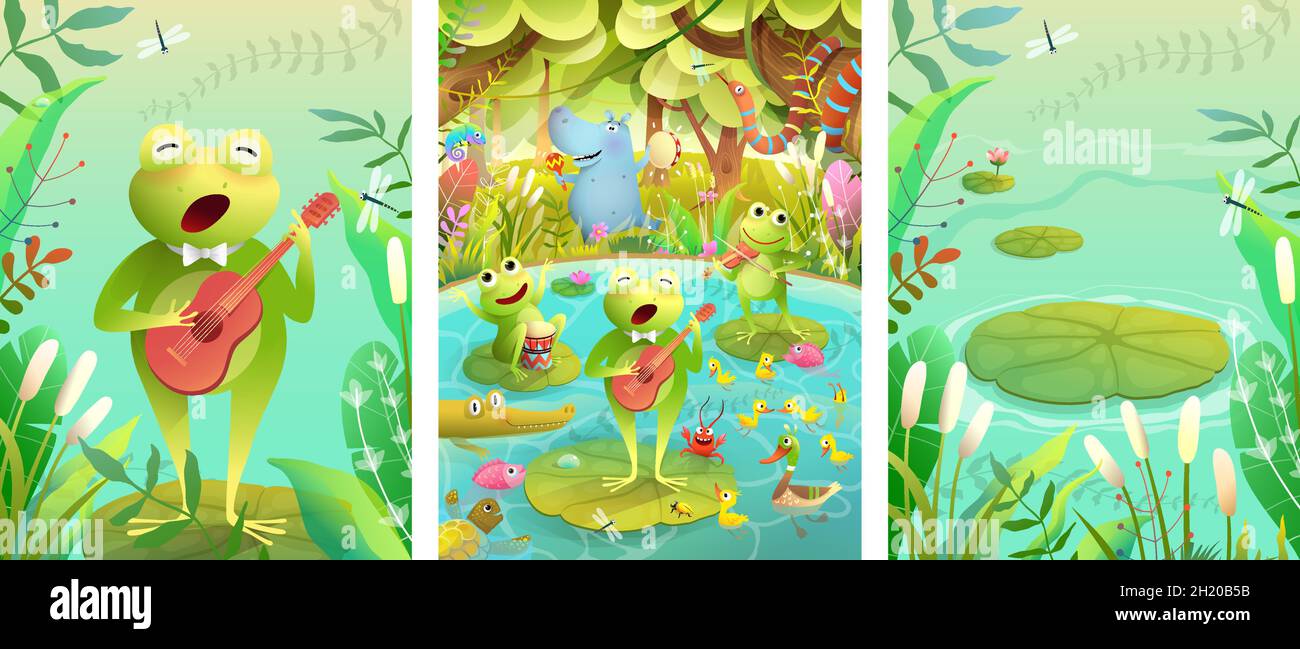 Swamp frogs Stock Vector Images - Alamy