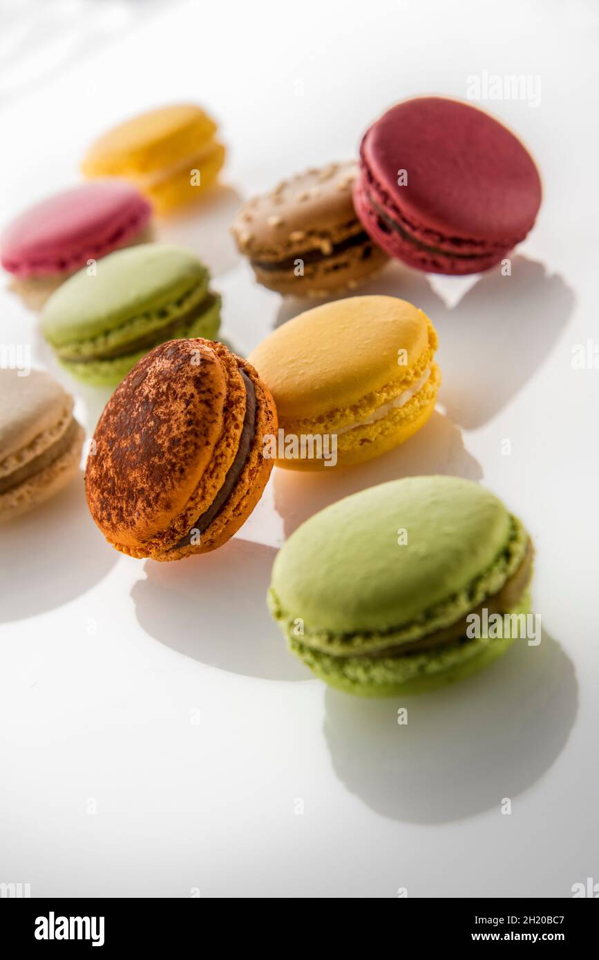 Different colorful macarons Stock Photo