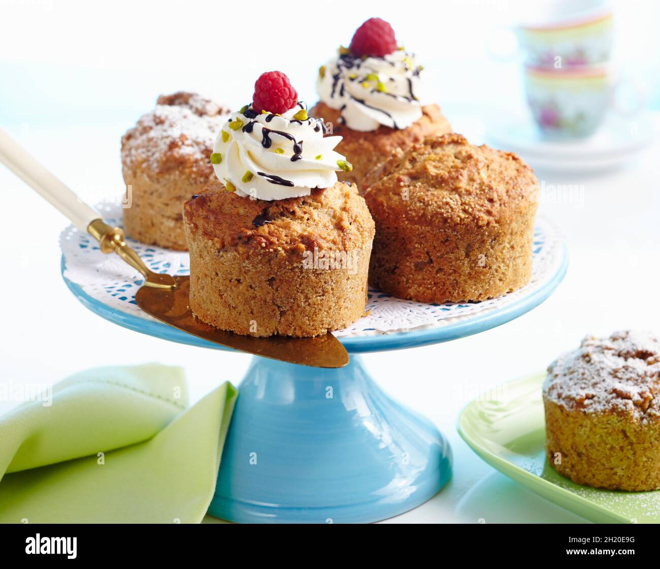 Small Jamaican spiced banana cakes, baked in glasses Stock Photo Alamy