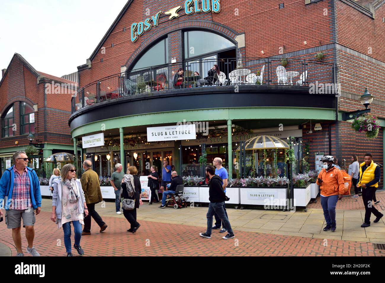 Outside the Slug & Lettuce Birmingham cocktail bar along Birmingham canal, UK Stock Photo