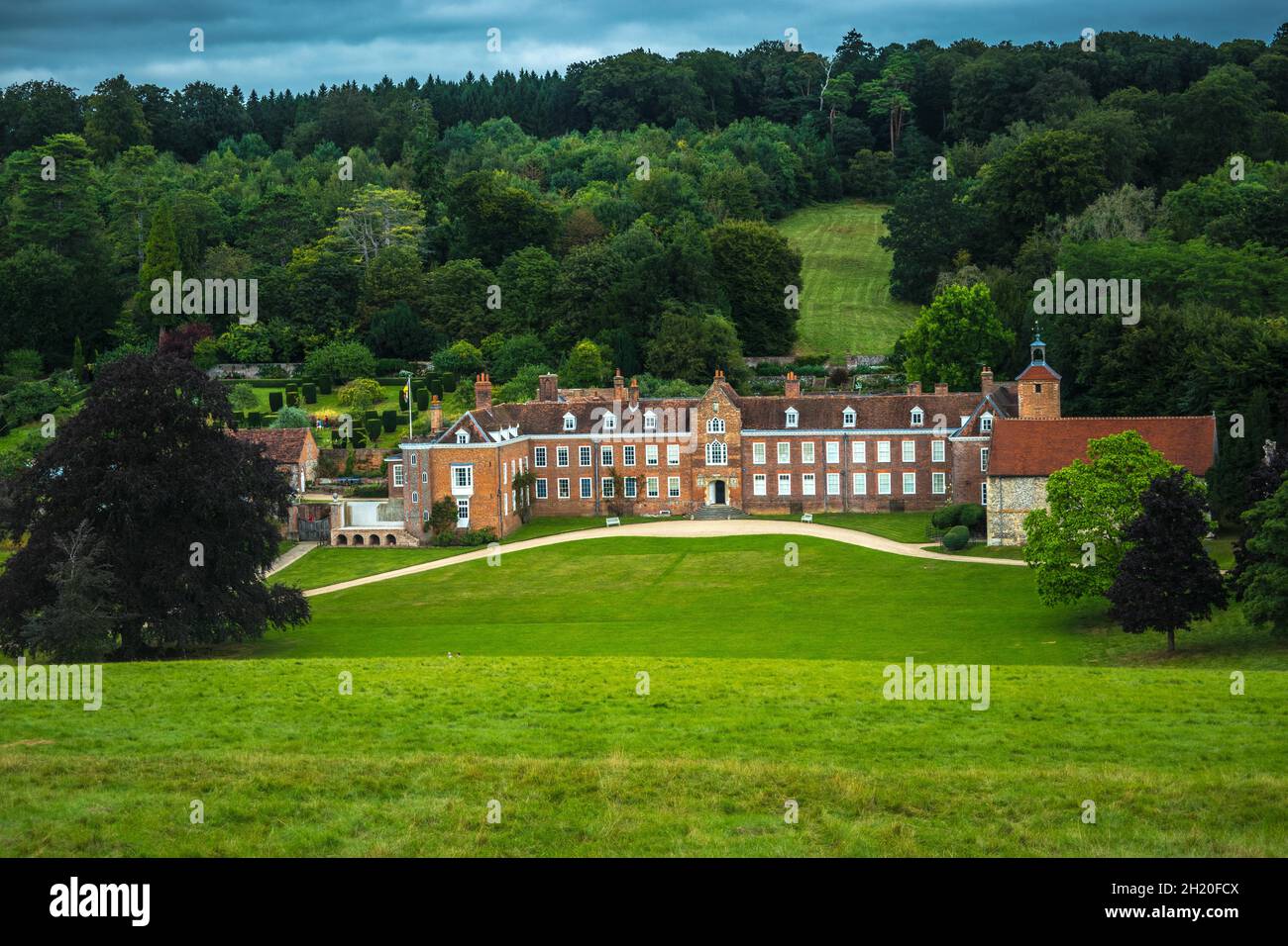 View of a the grand historic country house Stonor Park situated in the Chiltern Hills near Henley-on-Thames Oxfordshire England UK Stock Photo