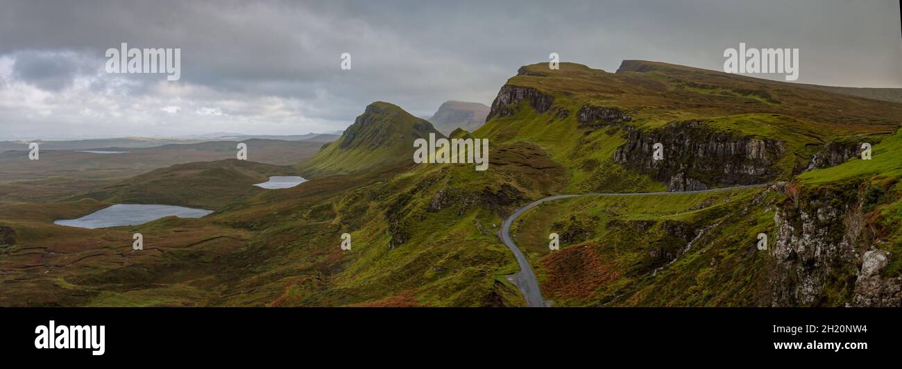 The Quiraing on the Scottish Hebrides  Isle Of Skye Stock Photo