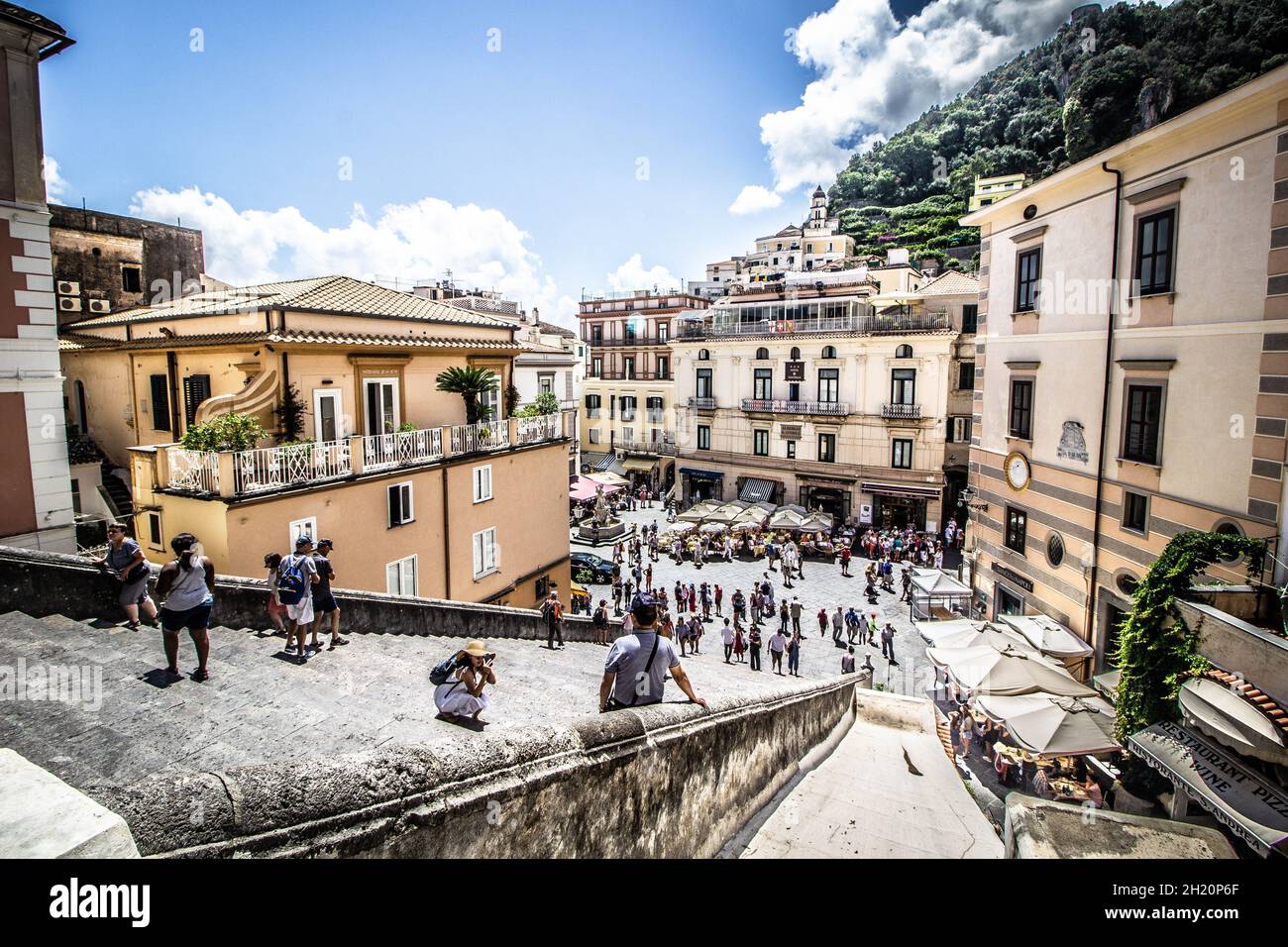 Amalfi is the main town of the coast on which it is located Amalfi Coast), and is today an important tourist destination. Stock Photo