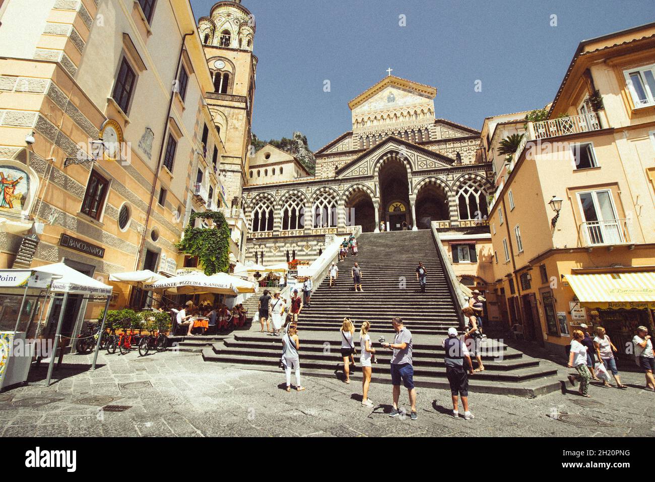 Amalfi is the main town of the coast on which it is located Amalfi Coast), and is today an important tourist destination. Stock Photo