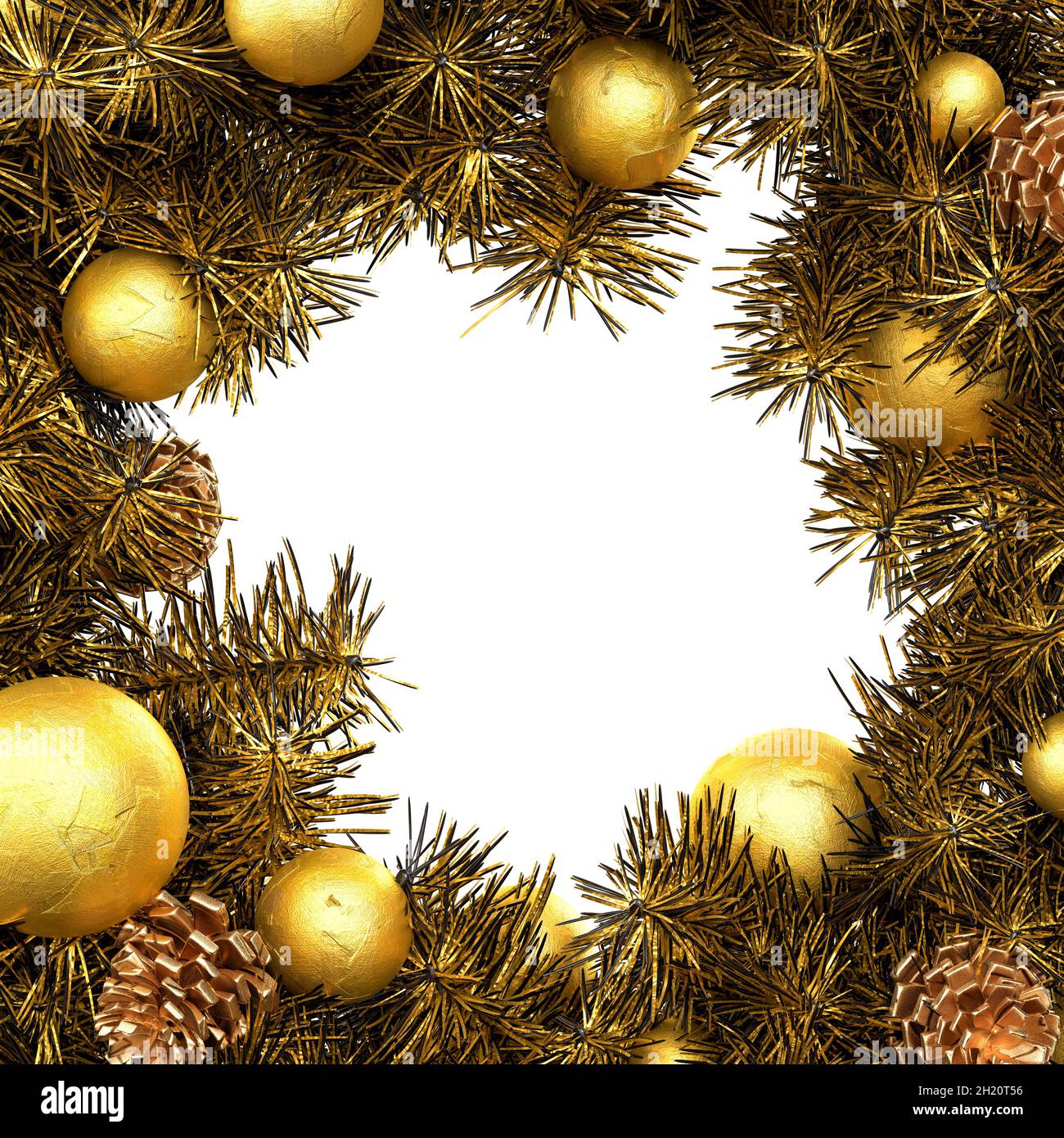 Gold christmas wreath frame hi res stock photography and images Alamy