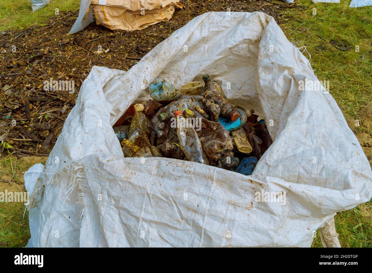 Dirty plastic bottles and bags garbage in recycle Stock Photo Alamy