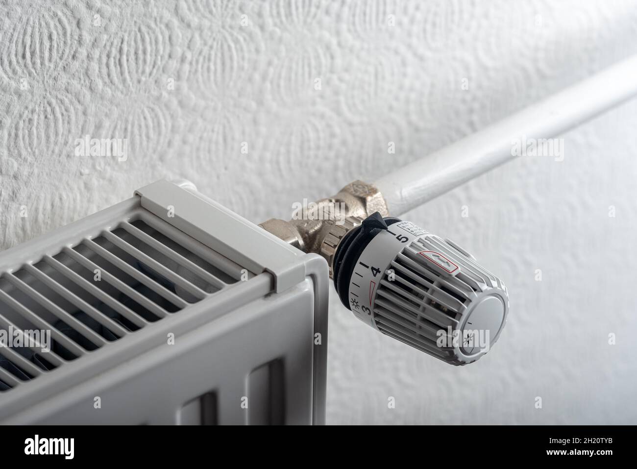 Control knob of a standard radiator is set to highest level Stock Photo Alamy