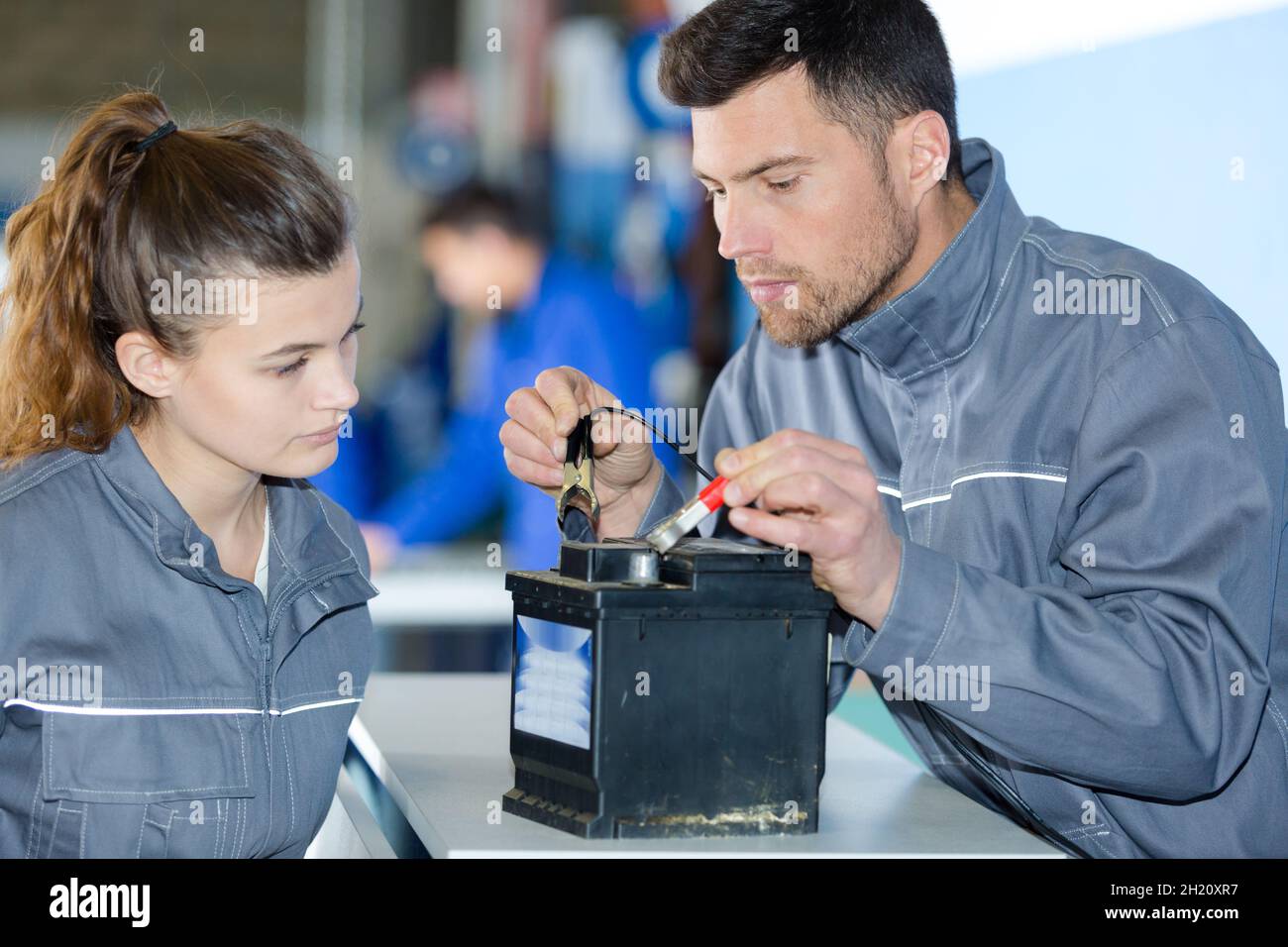 Charging Car Battery From A Car Stock Photo Alamy