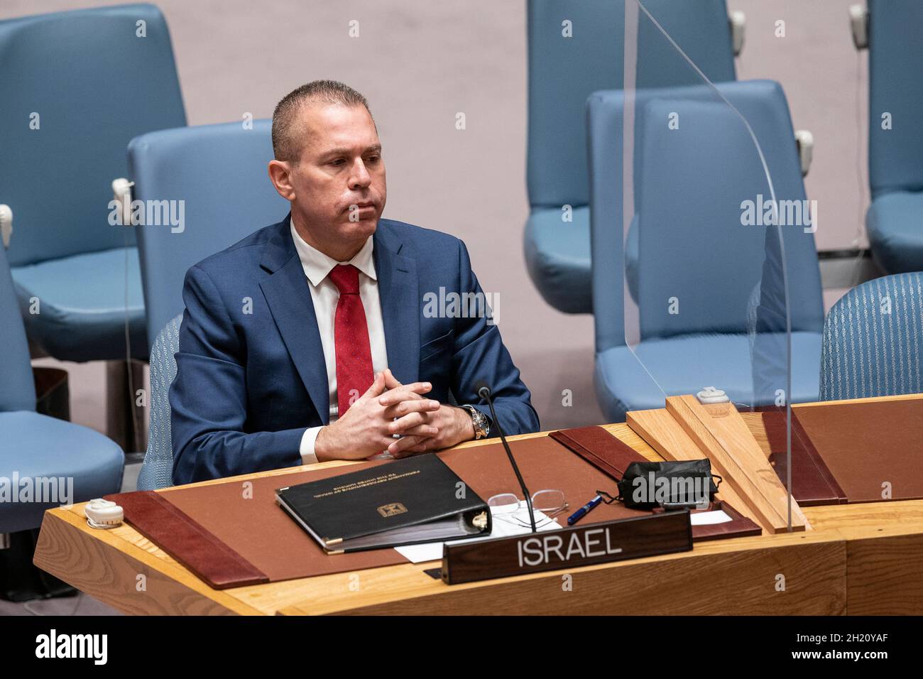 New York, USA. 19th Oct, 2021. Permanent Representative of Israel Gilad ...