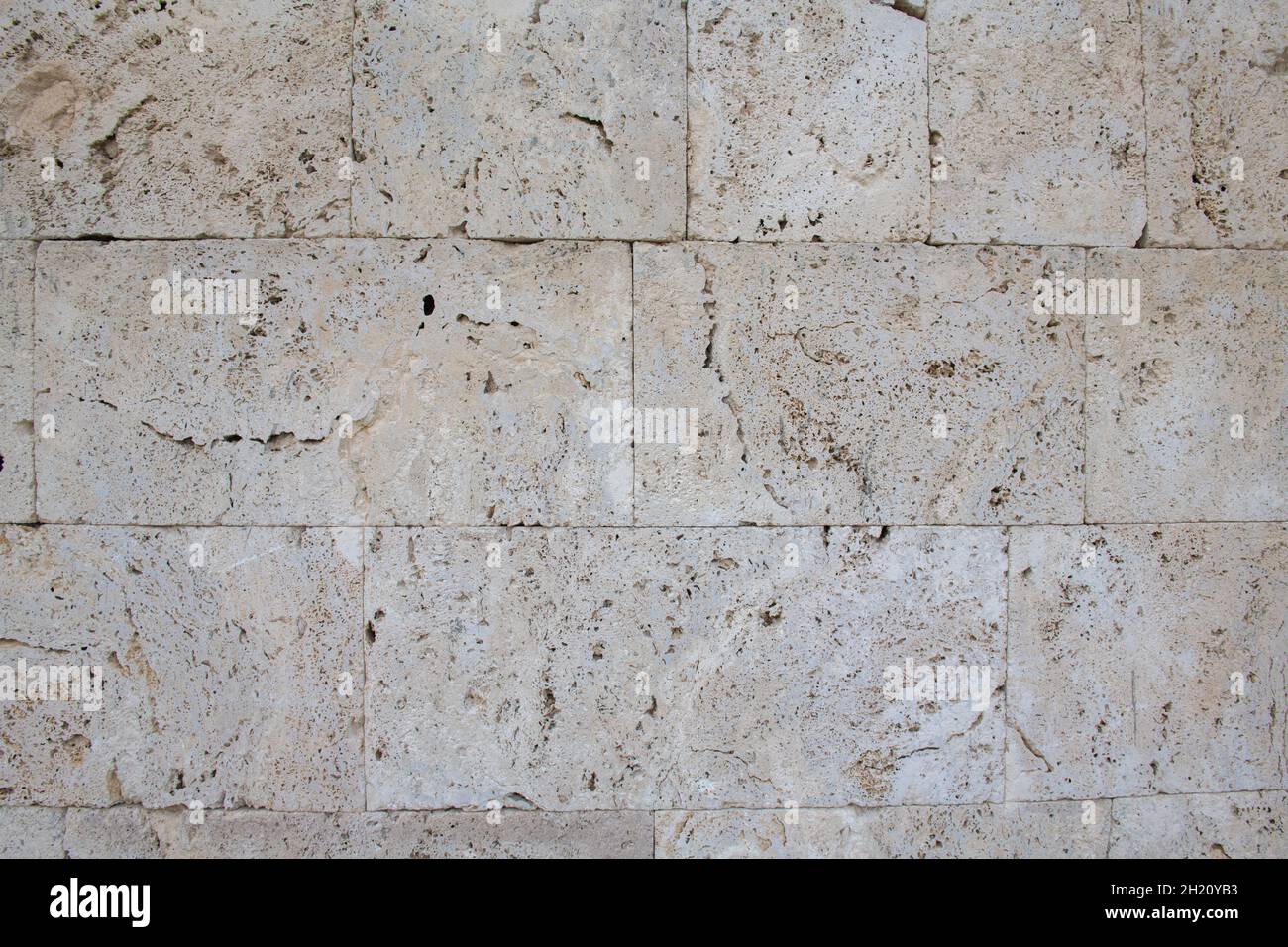 the texture of the stone wall of the temple in Sighnaghi Stock Photo