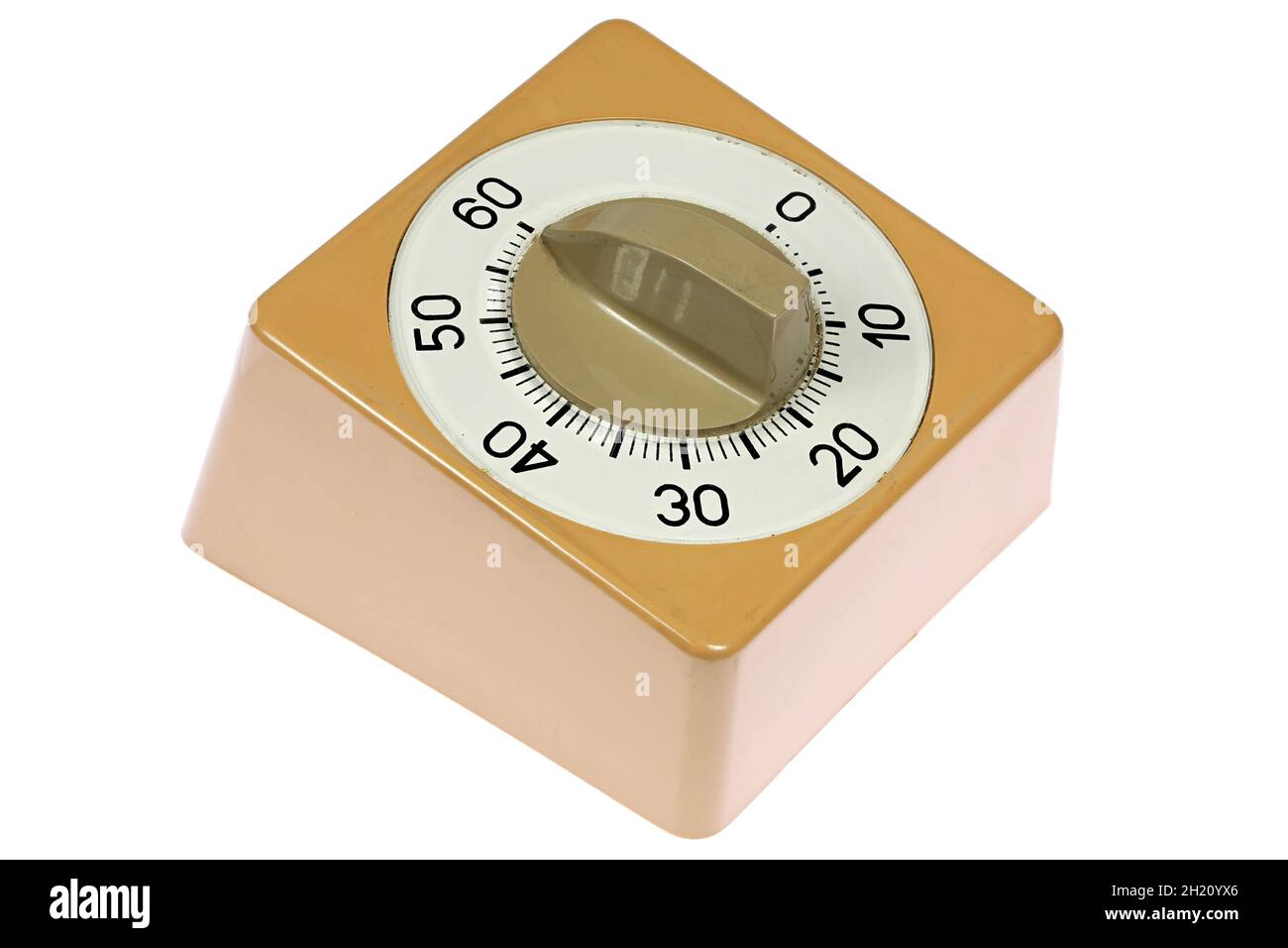 vintage kitchen timer isolated on white background Stock Photo