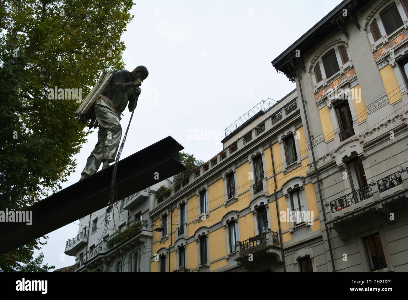 The Man of the Light by Bernardi Roig, a monument to victims of terrorism and massacres. Stock Photo