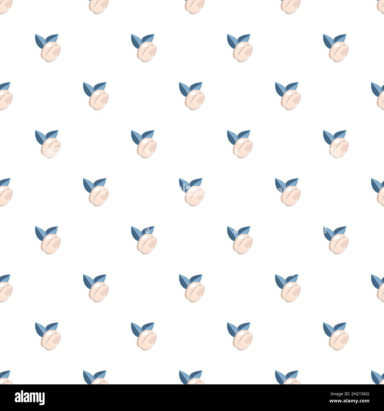 Cute simple seamless pattern with beige apricot and blue leaves ...