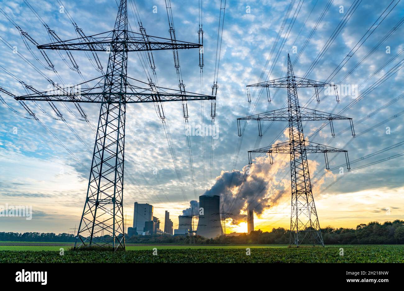 Lignite-fired power plant, RWE Power AG Niederaussem power plant ...