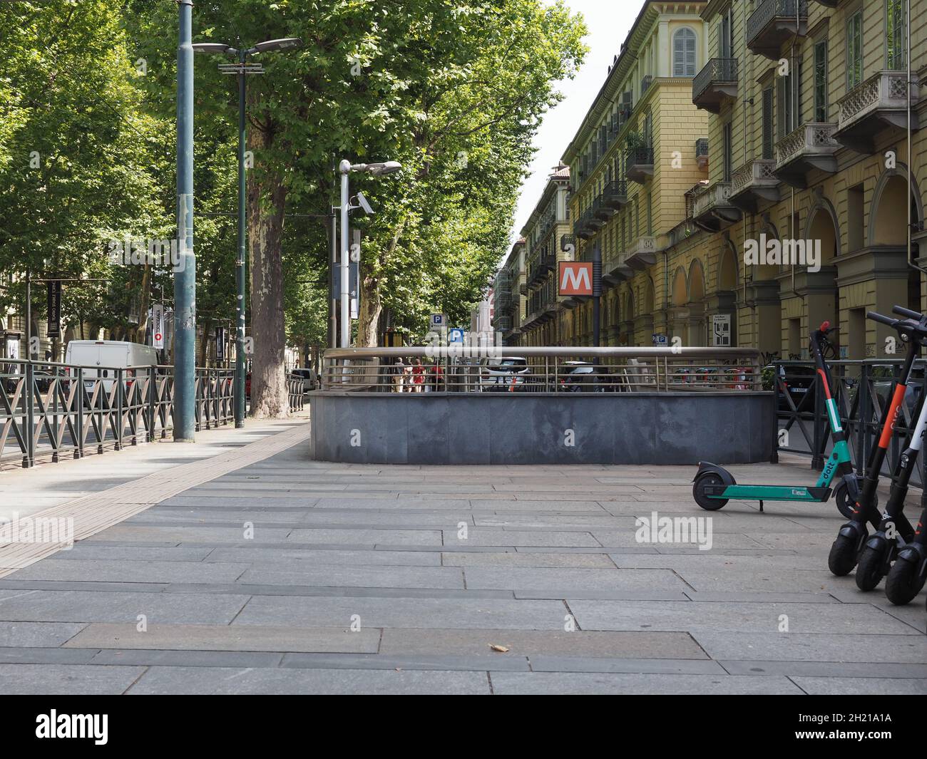 TURIN, ITALY CIRCA AUGUST 2021 Re Umberto underground station Stock