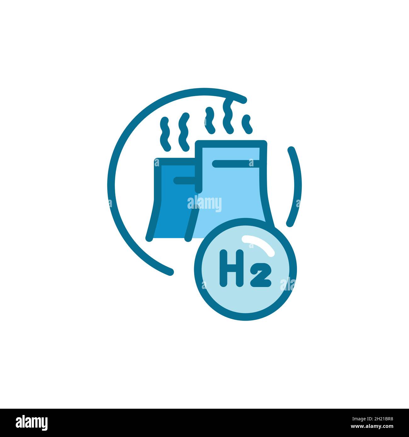Brown H2 color line icon. Hydrogen energy. Isolated vector element ...