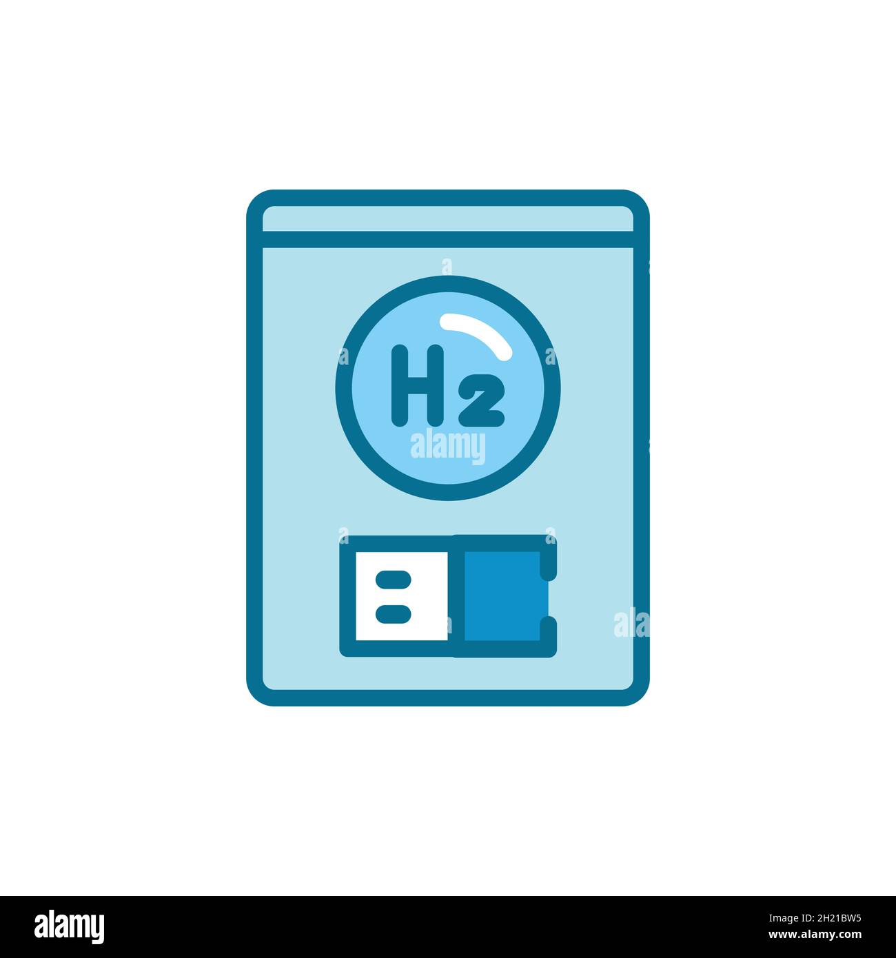 Boiler H2 Color Line Icon Hydrogen Energy Isolated Vector Element Outline Pictogram For Web 2304