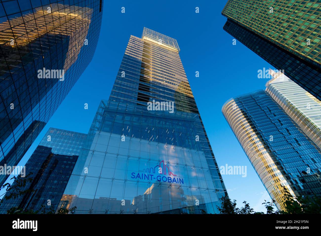 Exterior view of the tower housing the headquarters of the French