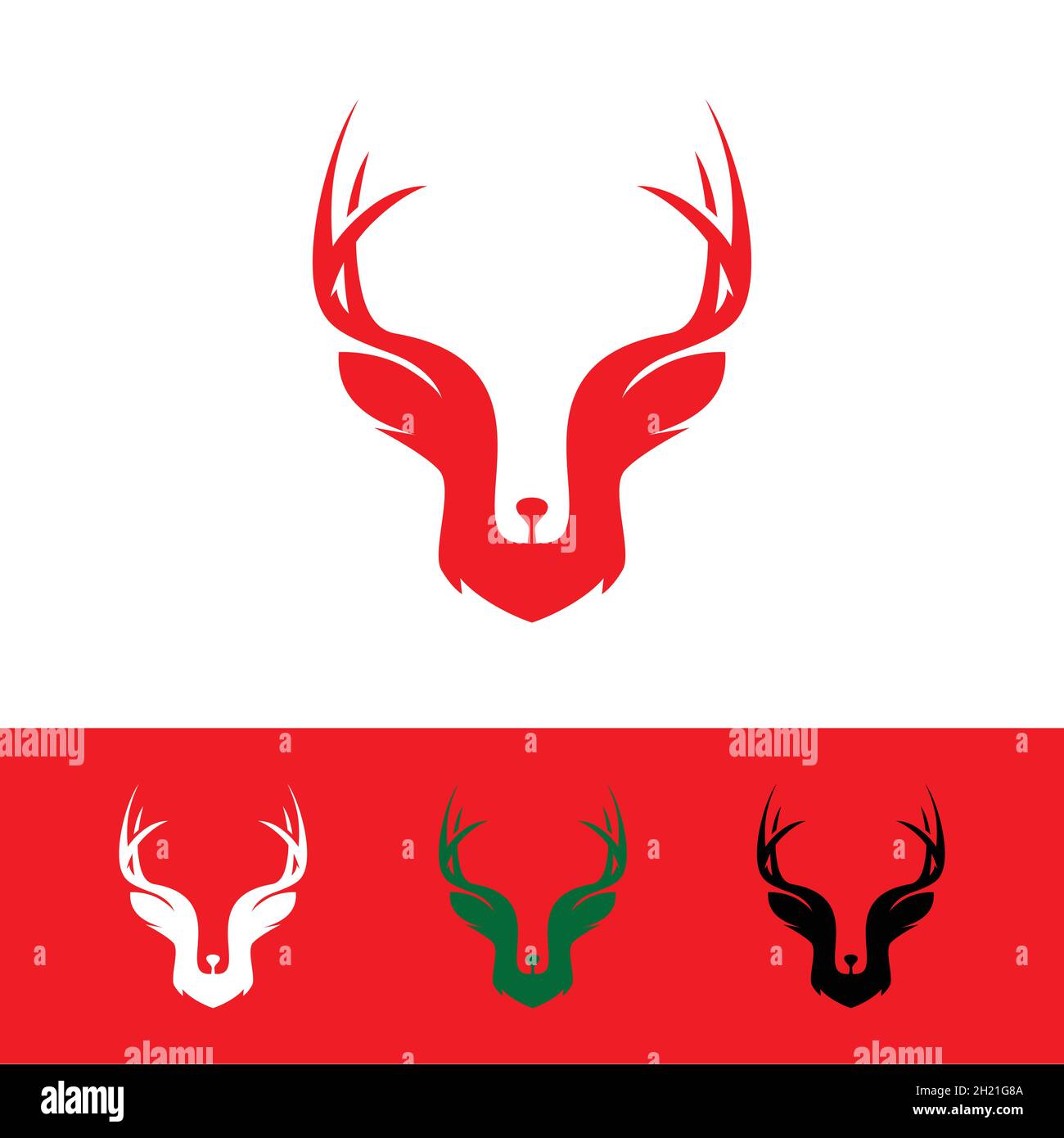 Deer head hipster logo template vector image Stock Vector
