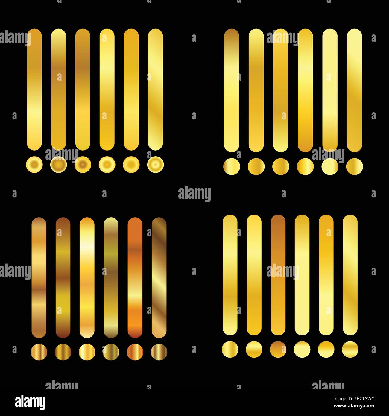 Golden Gradients Colors Stock Vector