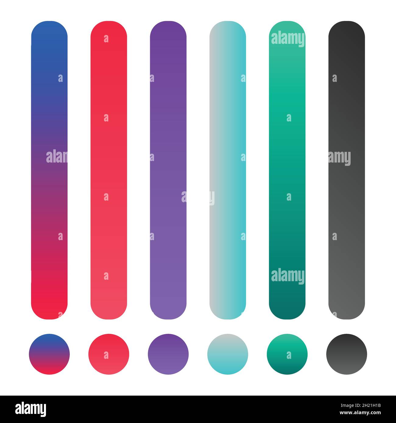 Minimalist multicolor circles, abstract 80s vibrant colors and modern gradients sphere isolated vector set Stock Vector
