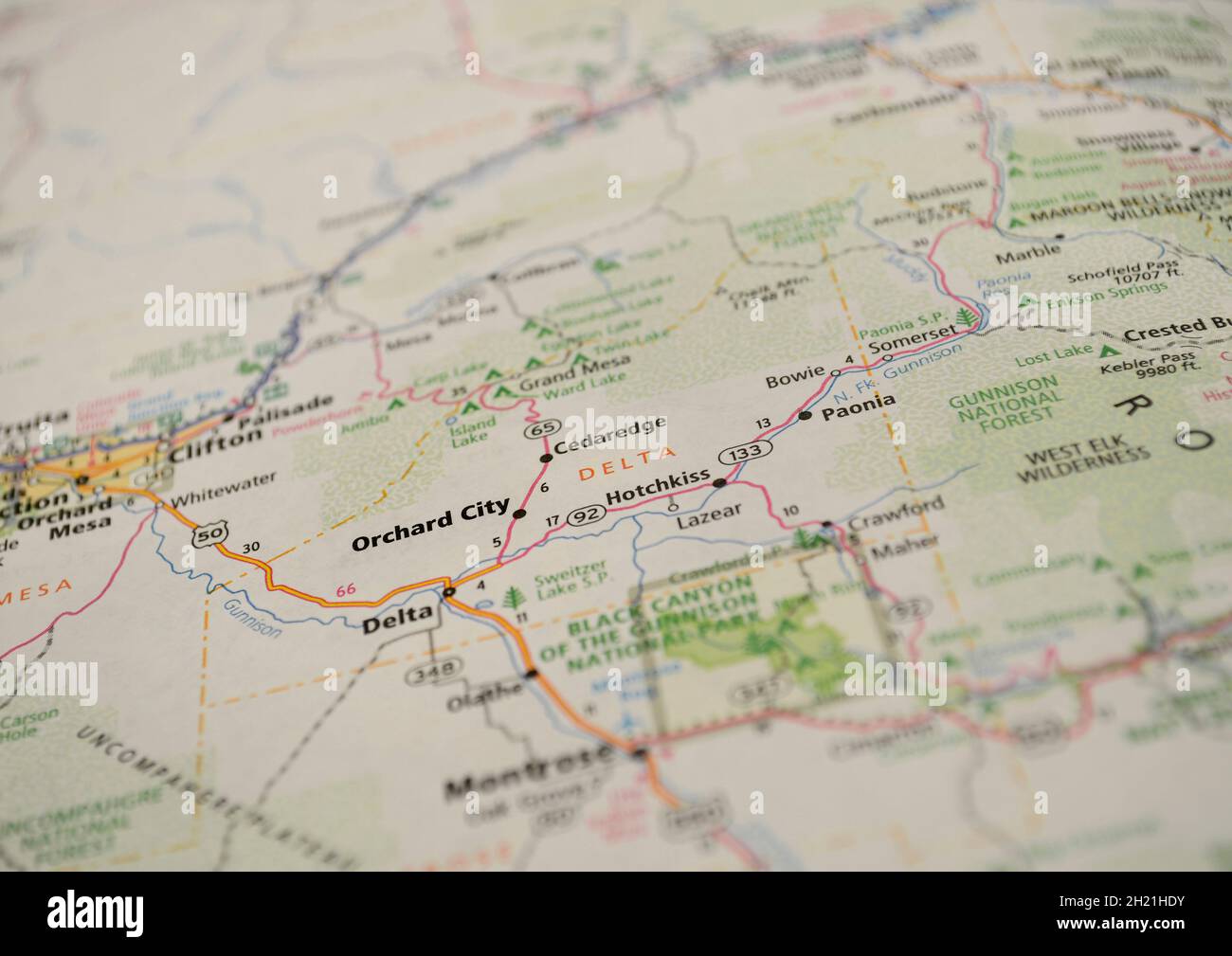 Map of the city of Orchard City, CO Stock Photo Alamy