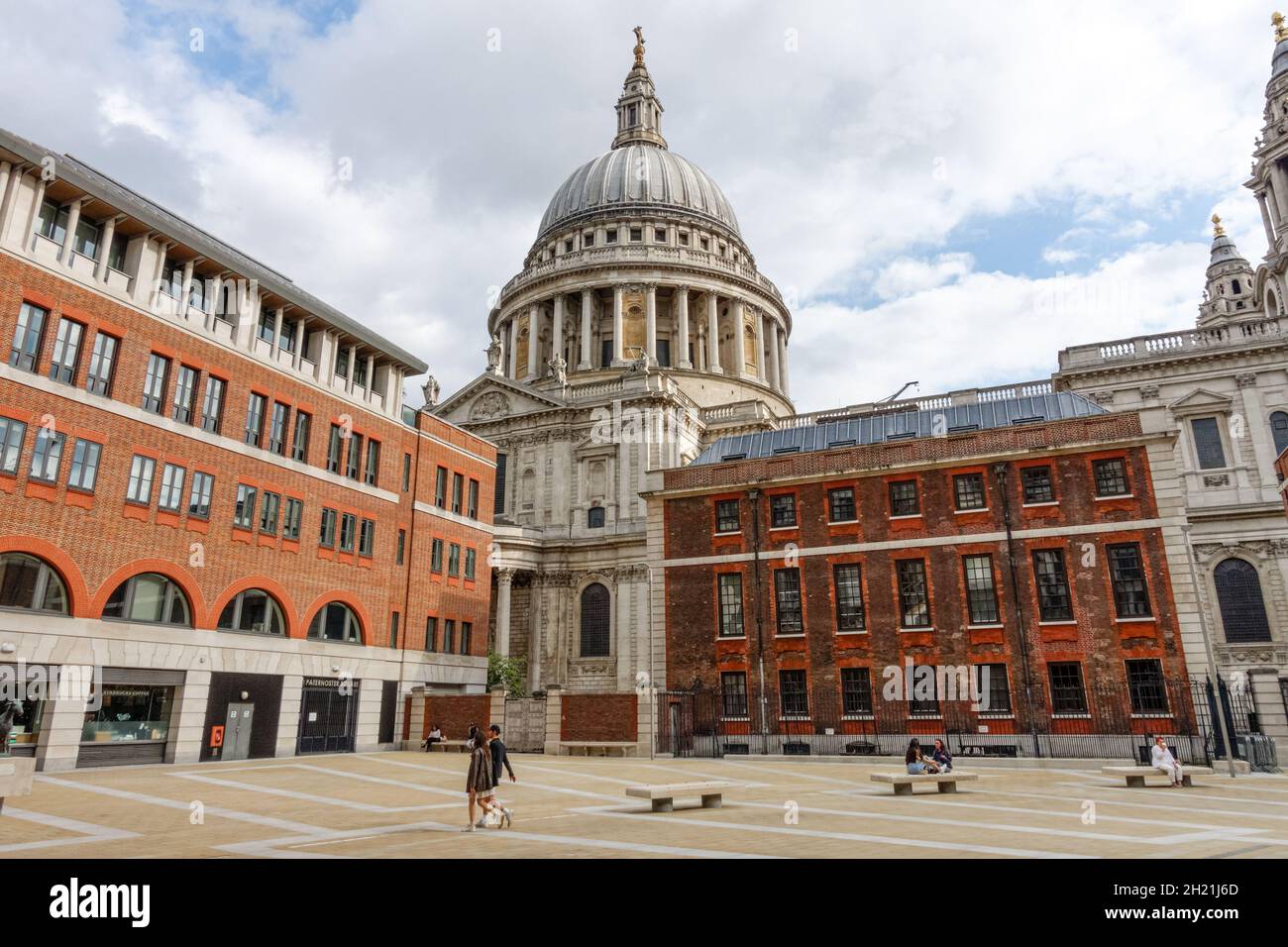 St Paul's Cathedral seen from Paternoster Square, London England United Kingdom UK Stock Photo