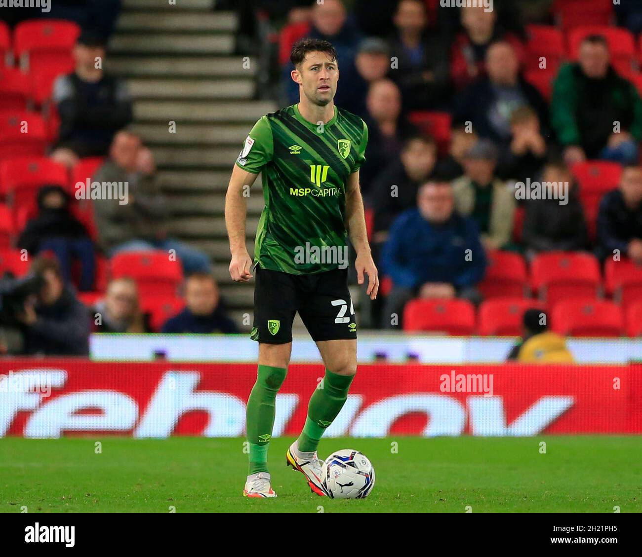 Gary Cahill #24 of Bournemouth controls the ball Stock Photo