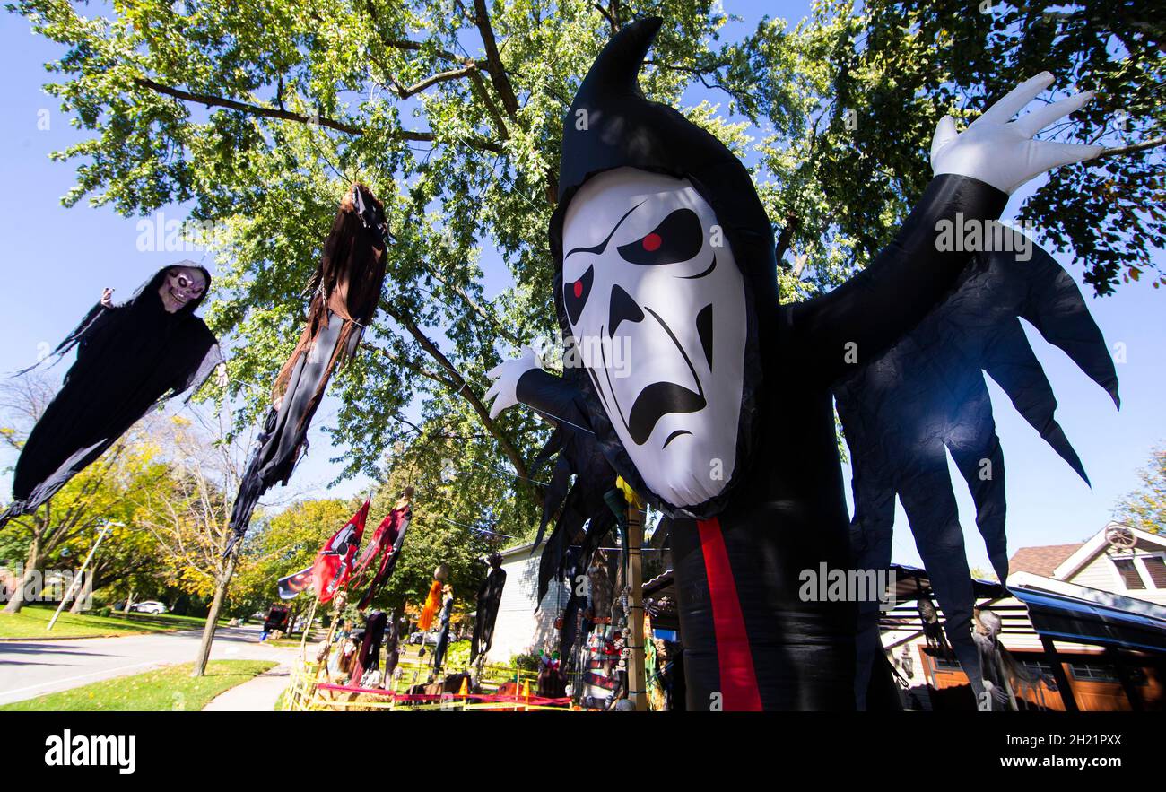 House Halloween Decorations Canada High Resolution Stock Photography