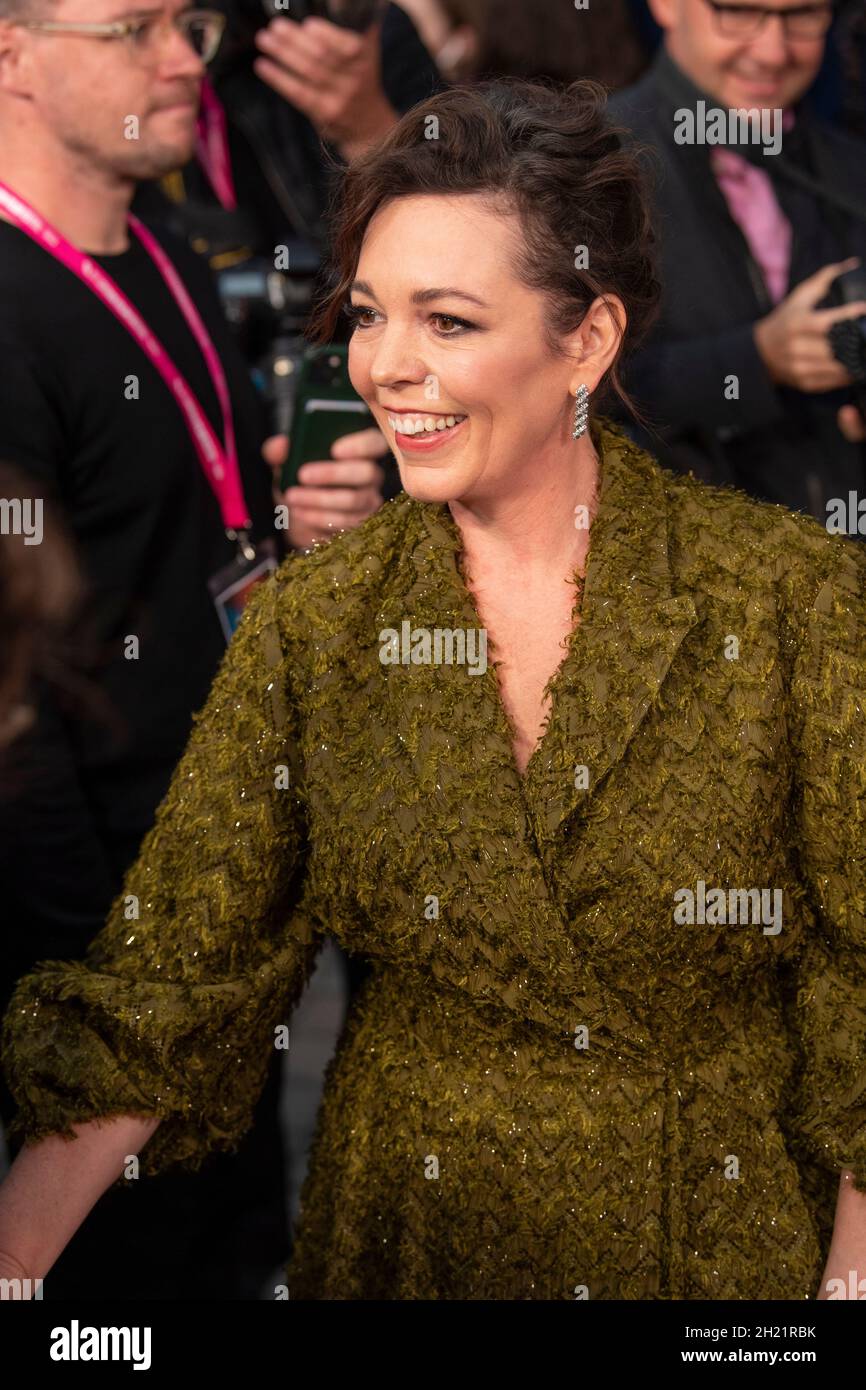 London Uk 13th Oct 2021 Olivia Colman Attends The Gala Premiere For