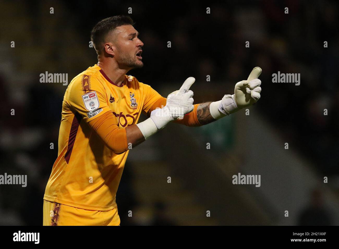 BRADFORD, UK. OCT 19TH Richard O'Donnell of Bradford City seen during the Sky Bet League 2 match between Bradford City and Hartlepool United at the Coral Windows Stadium, Bradford on Tuesday 19th October 2021. (Credit: Will Matthews | MI News) Credit: MI News & Sport /Alamy Live News Stock Photo