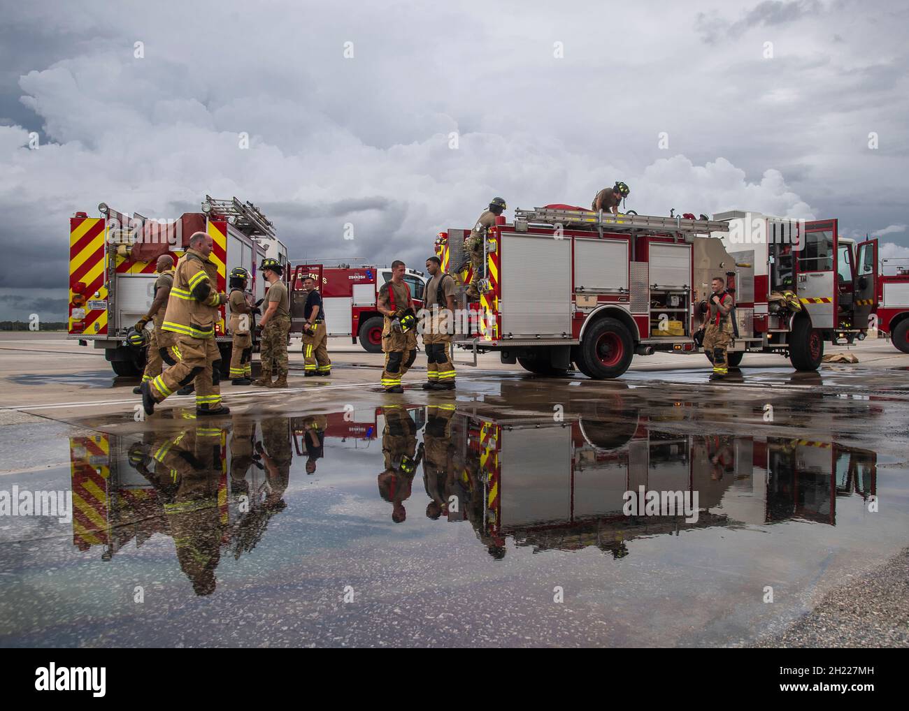 Fire protection specialists with the 6th Civil Engineer Squadron Fire