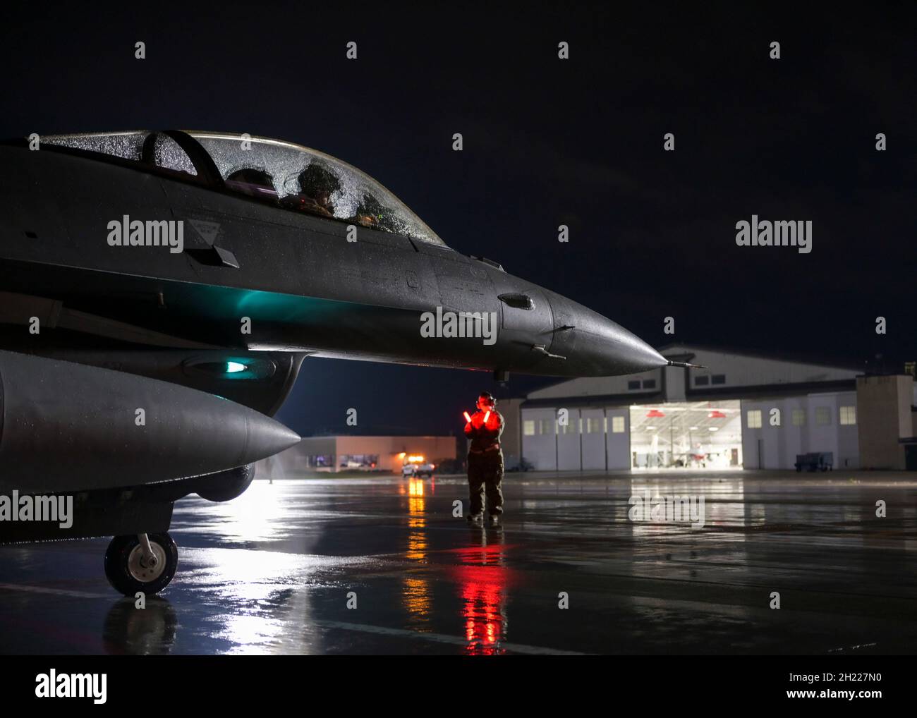 A U.S. Air Force F16 Fighting Falcon pilot assigned to the 115th
