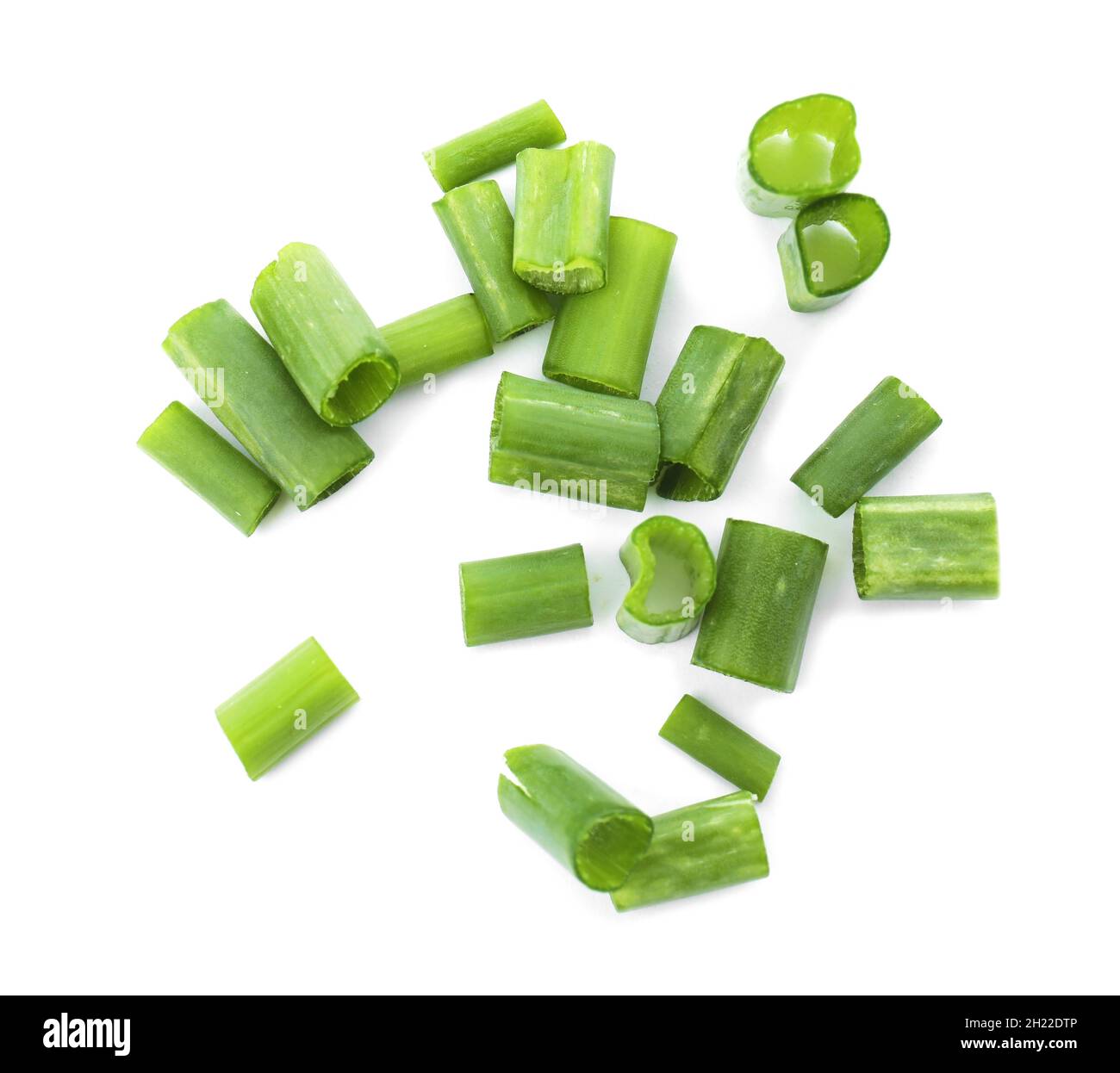 Chopped green onion on white background Stock Photo - Alamy