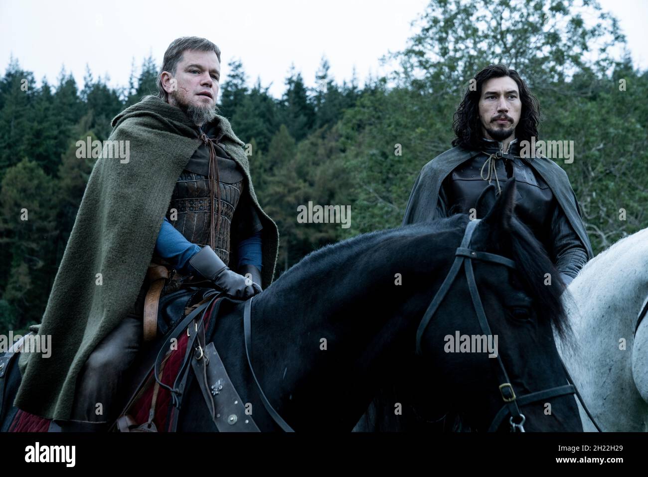 Matt Damon as Jean de Carrouges and Adam Driver as Jacques LeGris in ...