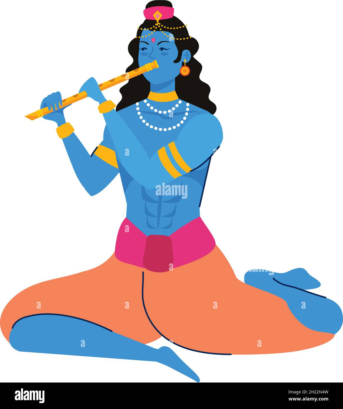 lord krishna seated playing flute Stock Vector Image & Art - Alamy