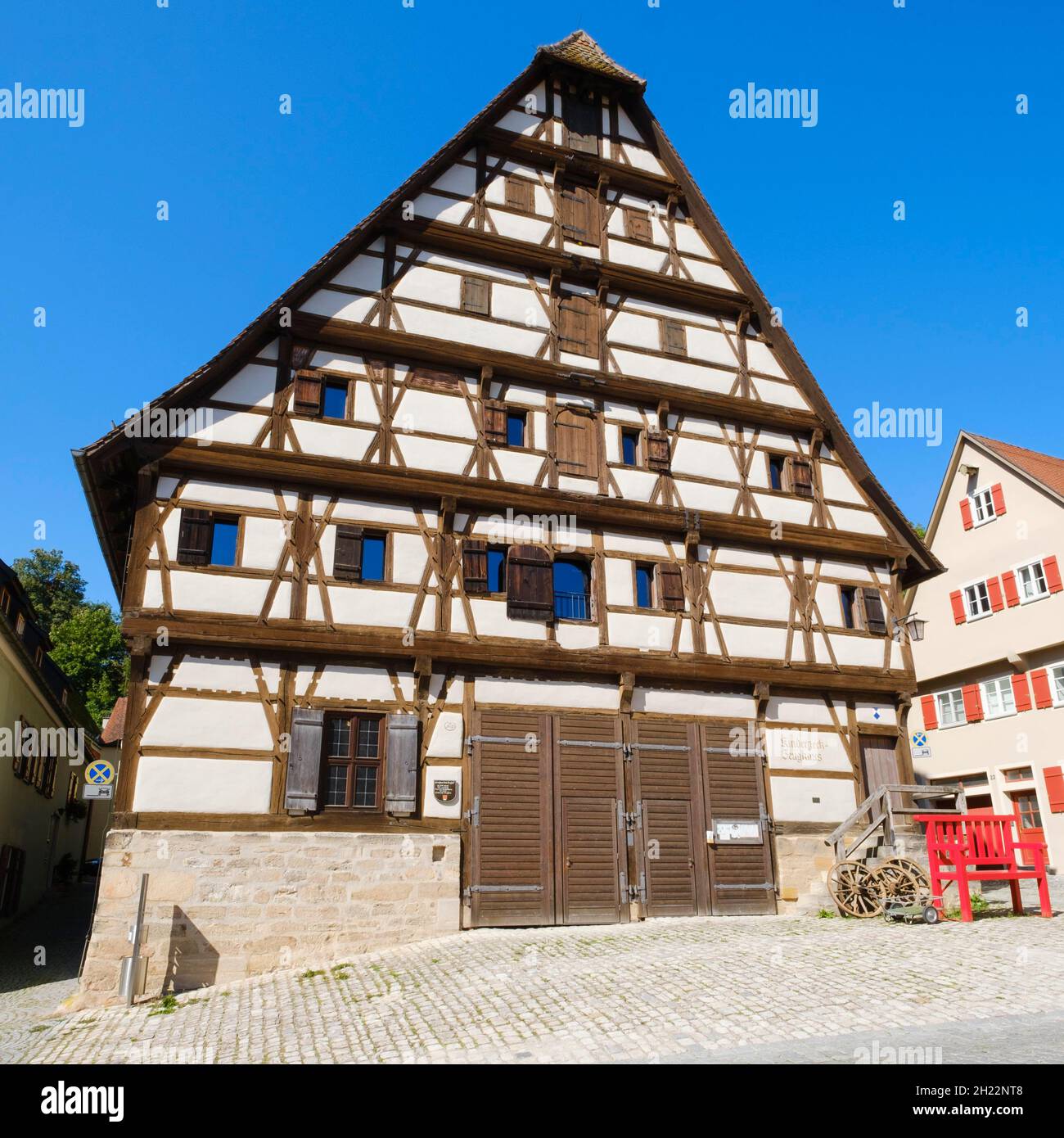 Kinderzech Zeughaus, former granary in the historic old town, Dinkelsbuehl, Middle Franconia, Bavaria, Germany Stock Photo