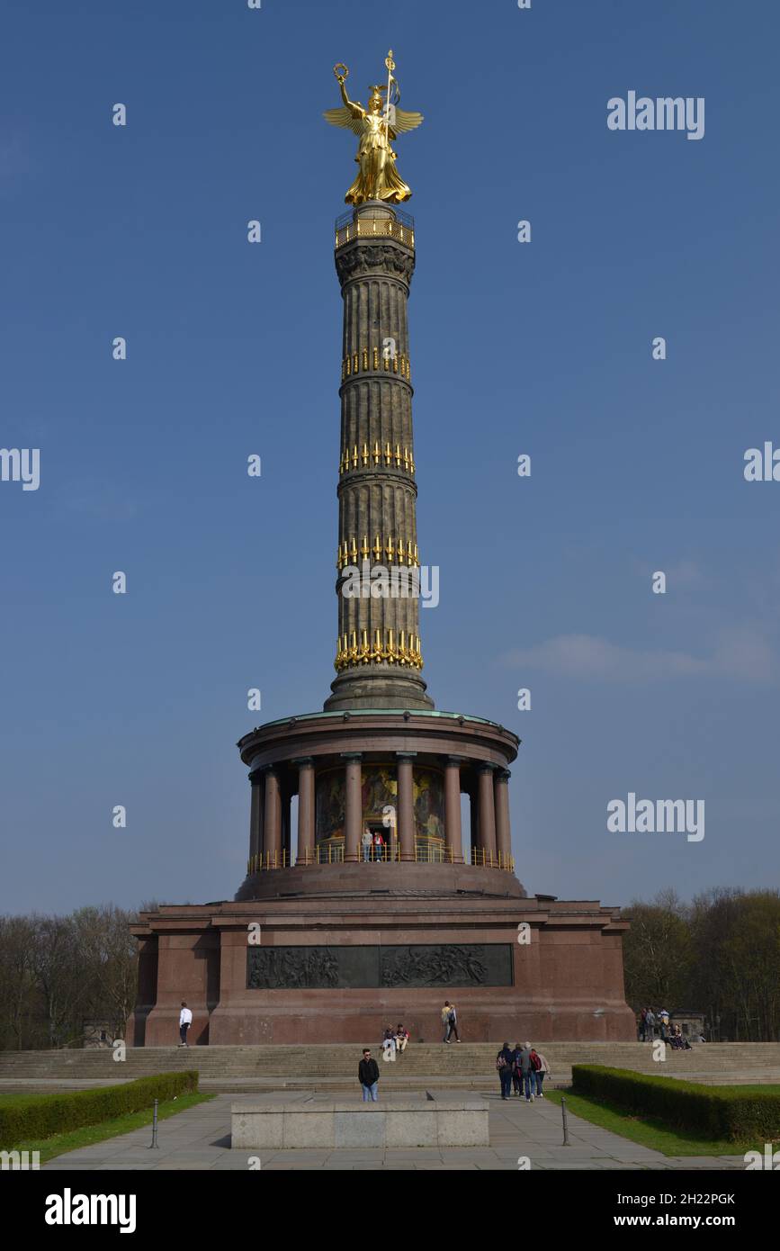 Victory Column, Great Star, Tiergarten, Mitte, Berlin, Germany Stock Photo