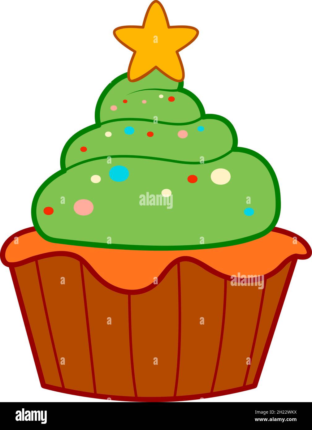 Christmas cartoons clip art. Christmas cake clipart vector illustration ...