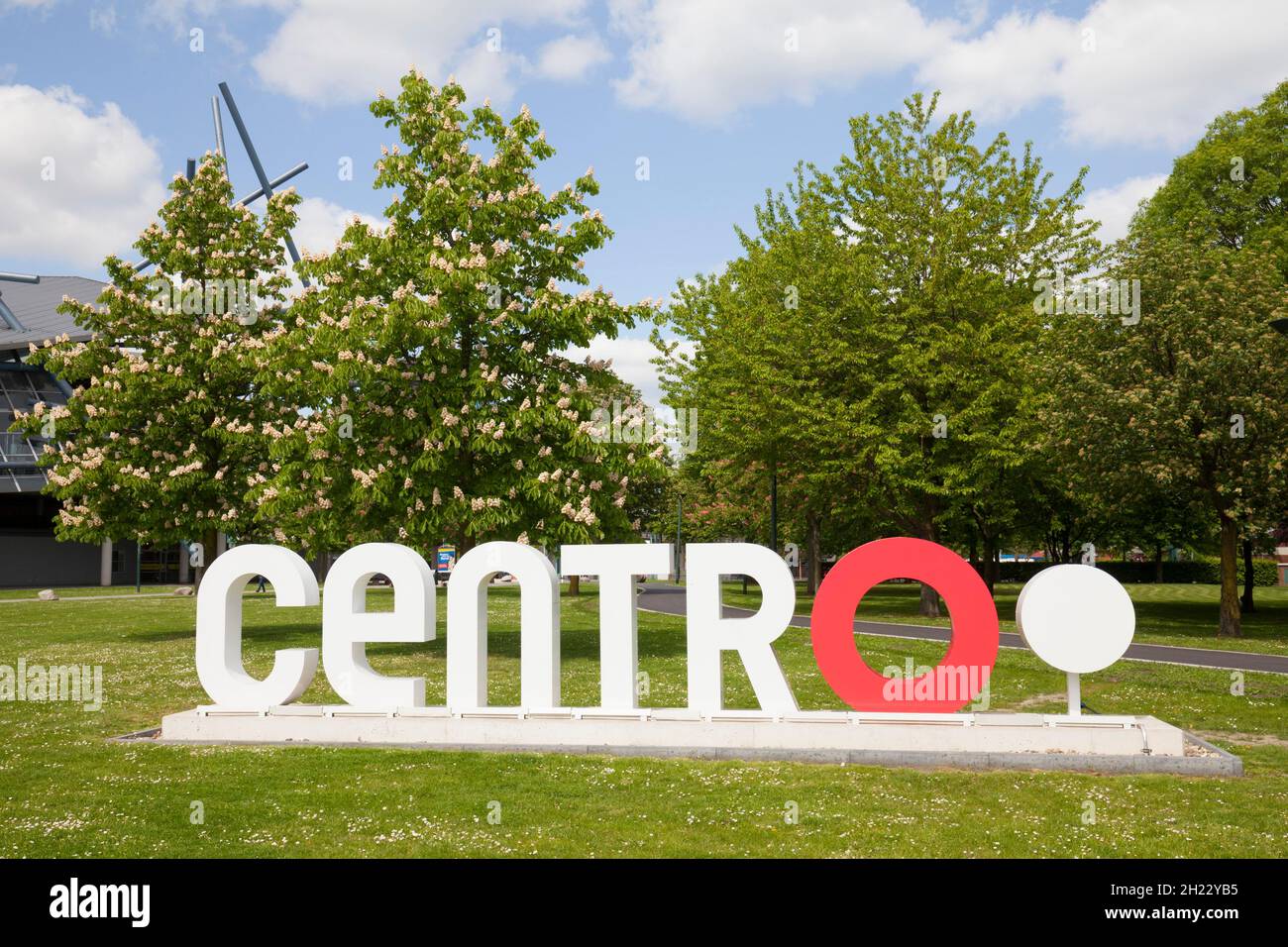 Centro logo, Neue Mitte, Oberhausen, Ruhr area, North Rhine-Westphalia, Germany Stock Photo
