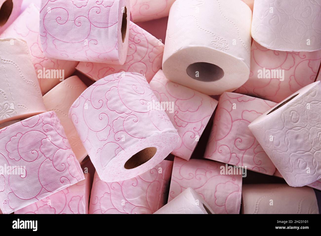 Many rolls of toilet paper as background. Personal hygiene Stock Photo Alamy
