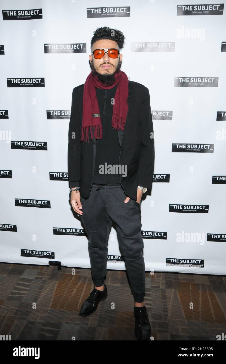 New York, United States. 19th Oct, 2021. Musical Artist Keon Torres attends 'The Subject' film premiere held at Cinepolis Luxury Cinema in New York City. Credit: SOPA Images Limited/Alamy Live News Stock Photo