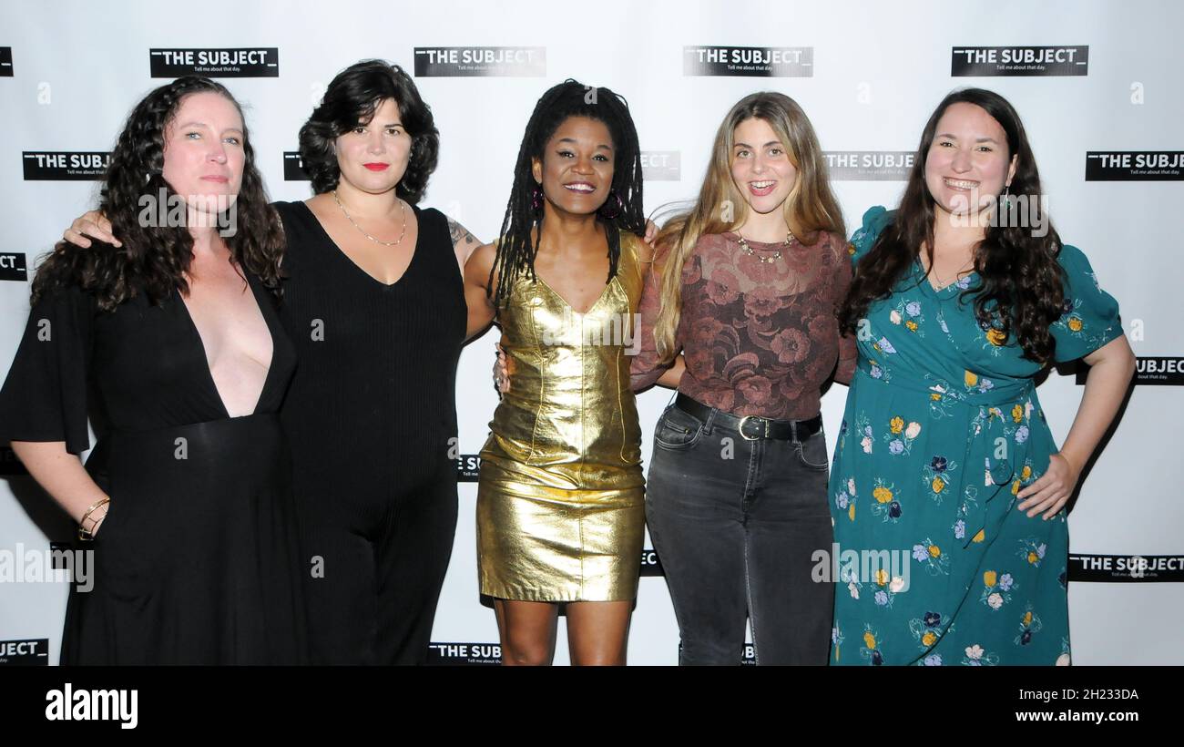 New York, United States. 19th Oct, 2021. Jolene Noelle, Megan Kingery, Chisa Hutchinson, Gahlia Eden and Jess Weiss attend 'The Subject' film premiere held at Cinepolis Luxury Cinema in New York City. Credit: SOPA Images Limited/Alamy Live News Stock Photo