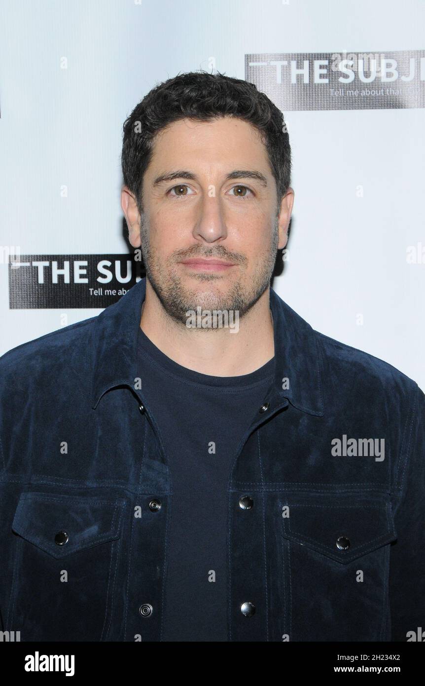 New York, United States. 19th Oct, 2021. Actor Jason Biggs attends "The  Subject" film premiere held at Cinepolis Luxury Cinema in New York City.  (Photo by Efren Landaos/SOPA Images/Sipa USA) Credit: Sipa