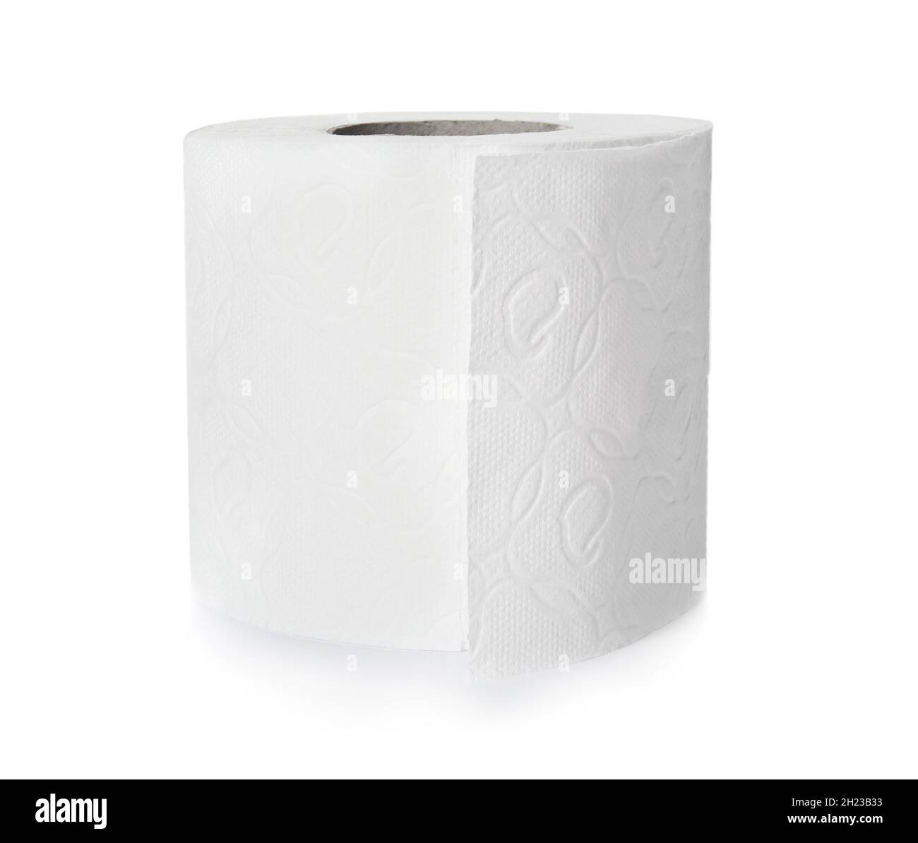 Roll of toilet paper on white background Stock Photo Alamy