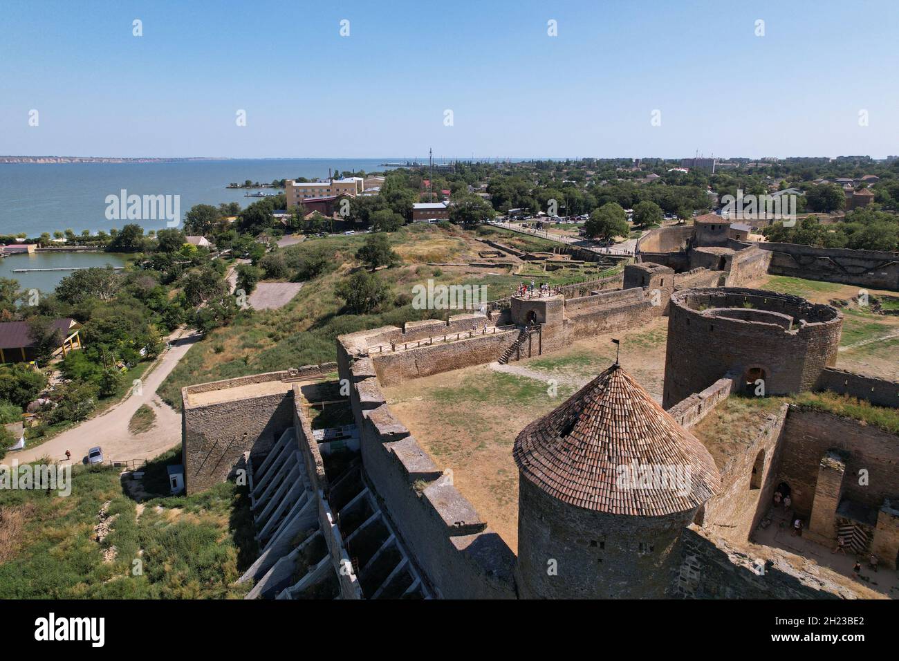 Ukraine, Belgorod-Dnestrovsky-August 15, 2021: Akkerman fortress on the coast of the Dniester estuary. Stock Photo