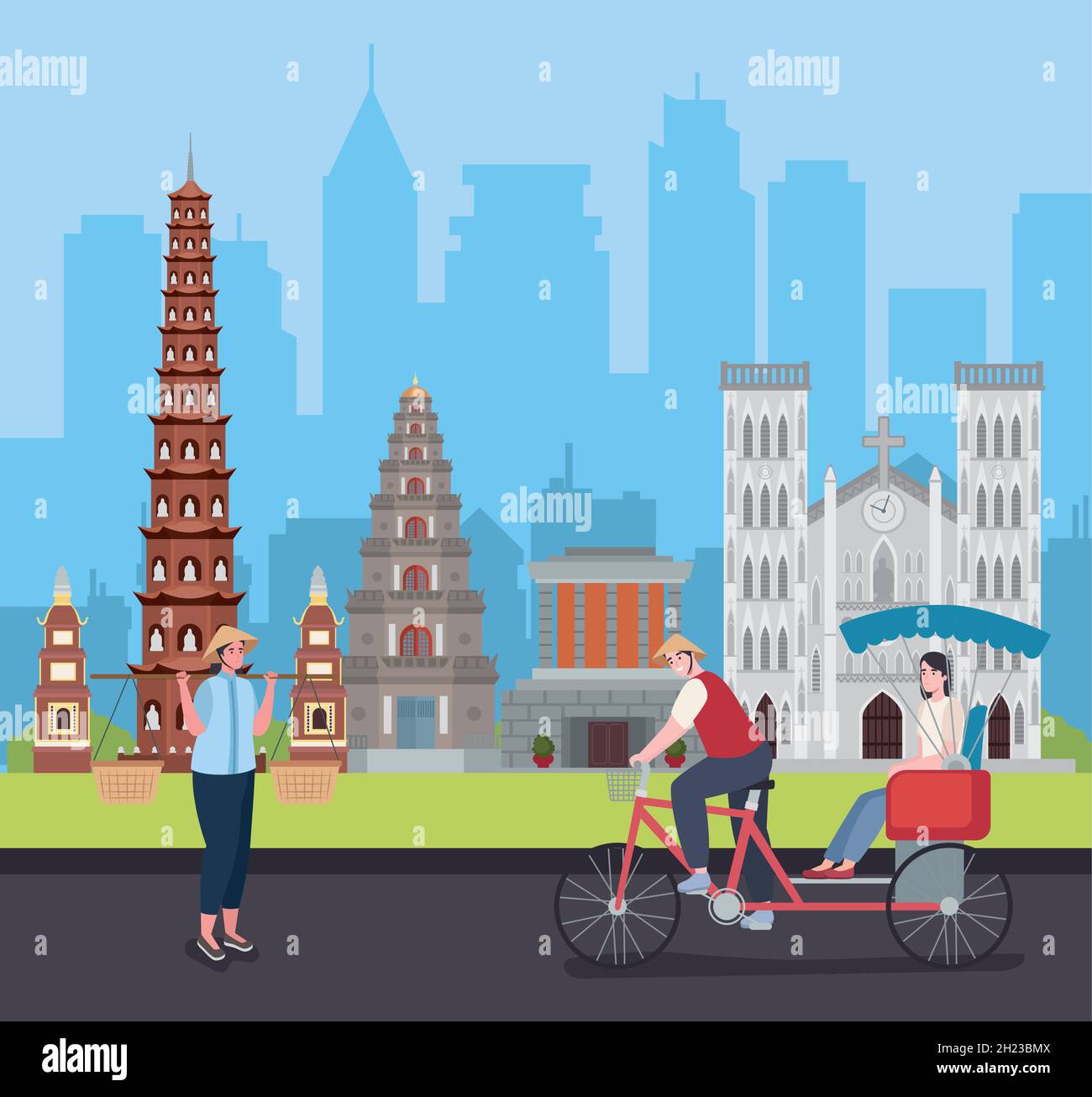 scene of vietnamese people Stock Vector Image & Art Alamy